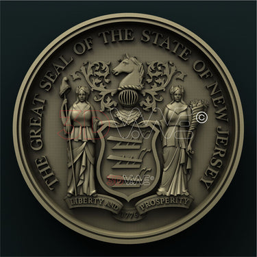 NEW JERSEY STATE SEAL 3D STL 3DWave